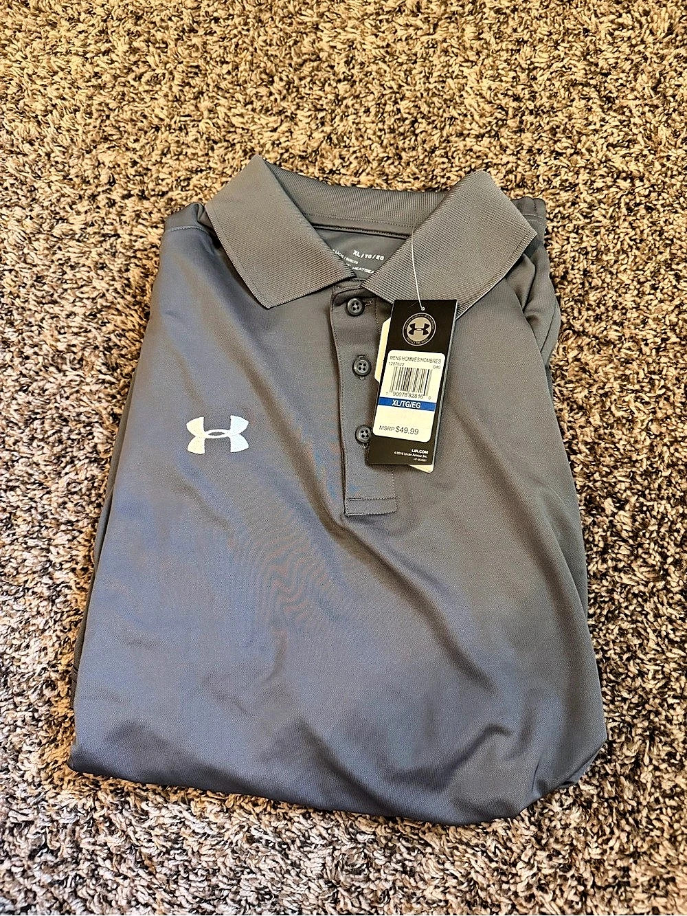 Package or individual purchase- Under Armour UA Playoff Polo Men's Striped Gray